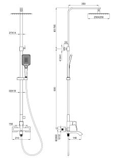 Душевая стойка Wonzon & Woghand Flex WW-88047072-CR хром